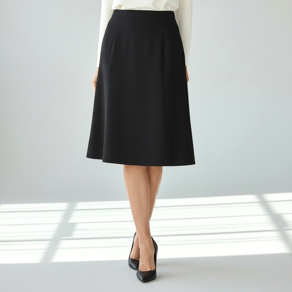 AGB A-Line Skirt Women 12 Black Knee Length‎ Professional Office Wear